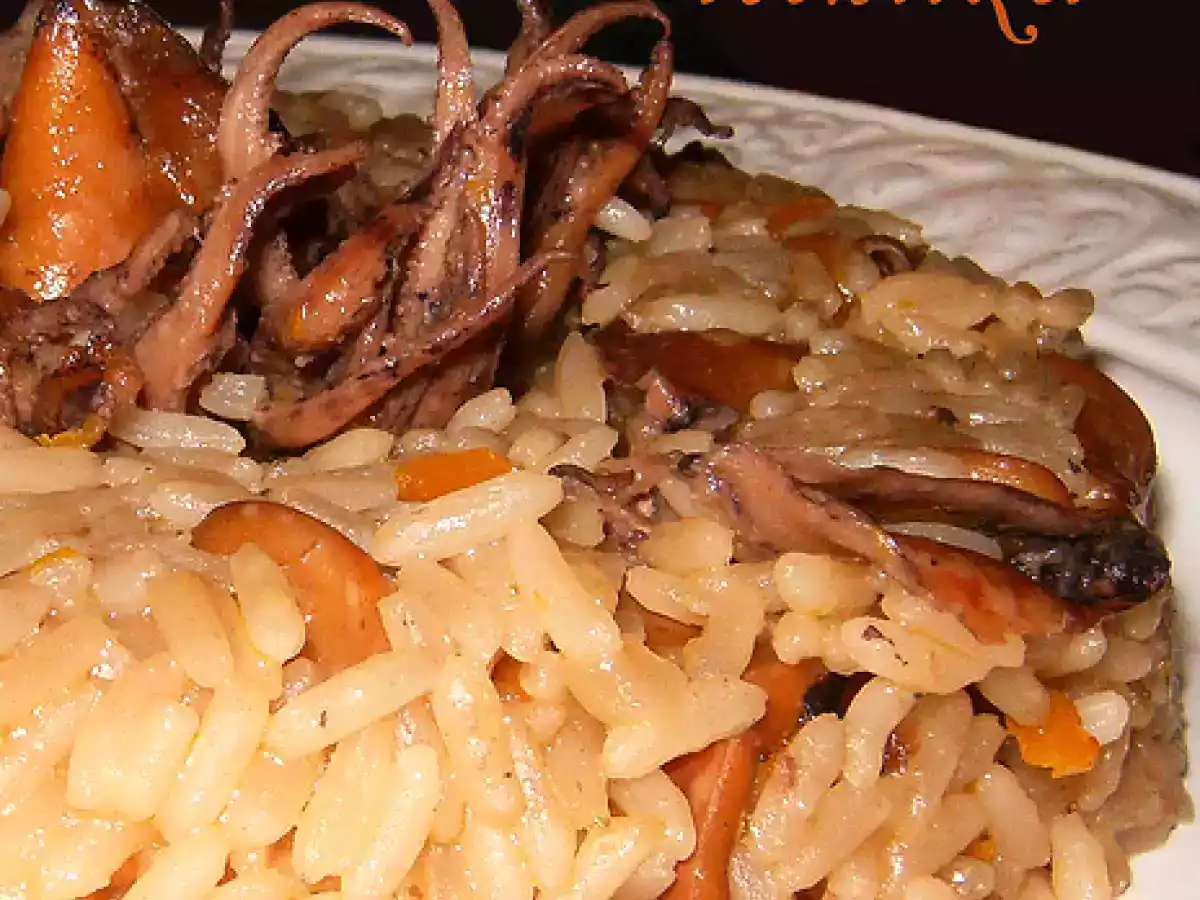 Cazuela de chipirones con arroz