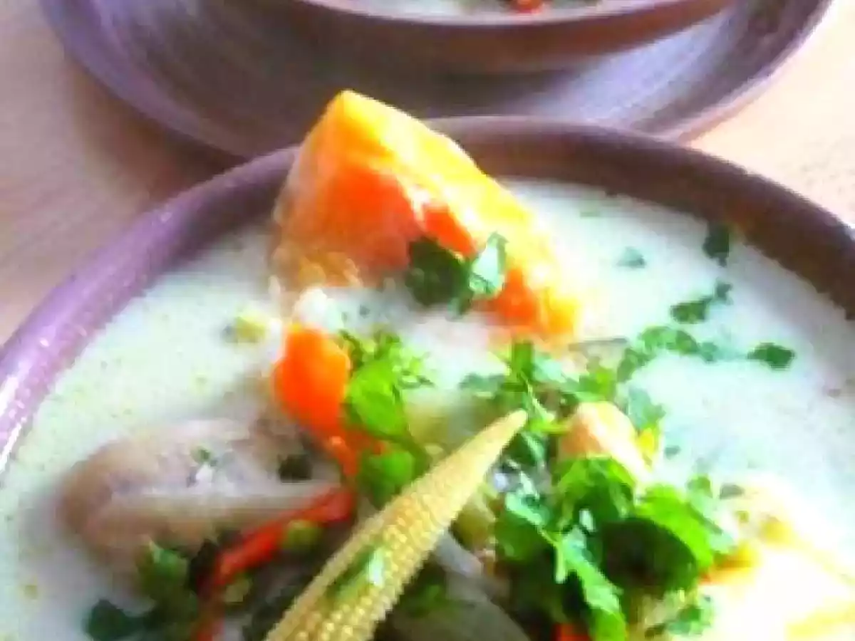 Cazuela de pollo con leche de coco