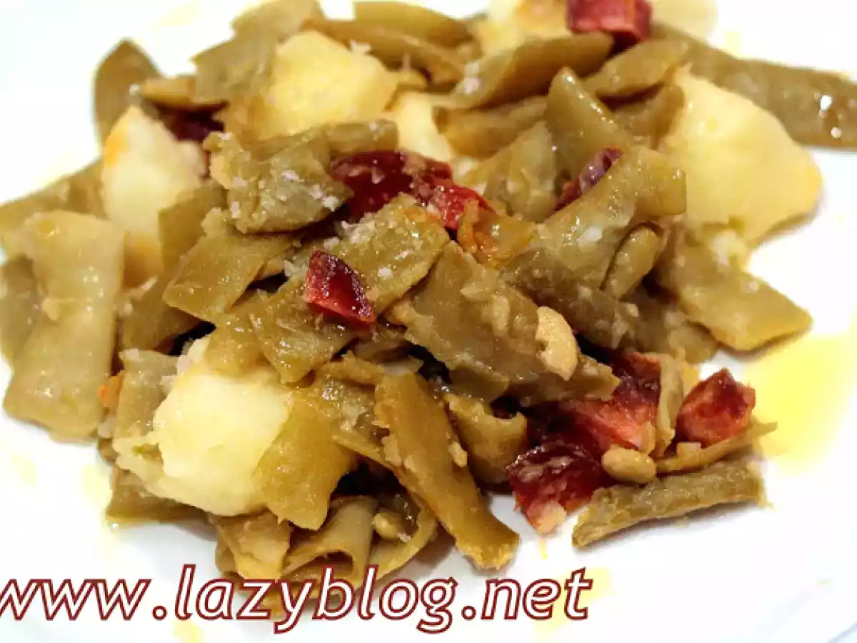 Cenas ligeras: Judías verdes con patata y chorizo.