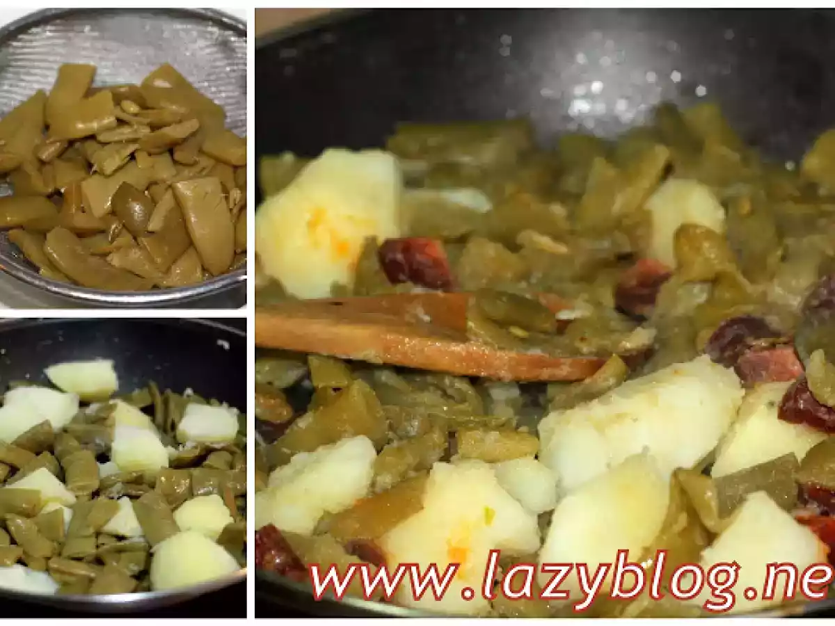 Cenas ligeras: Judías verdes con patata y chorizo. - foto 2