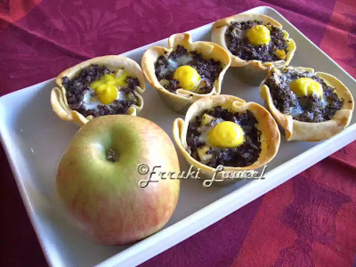 Cestillas de morcilla con manzana