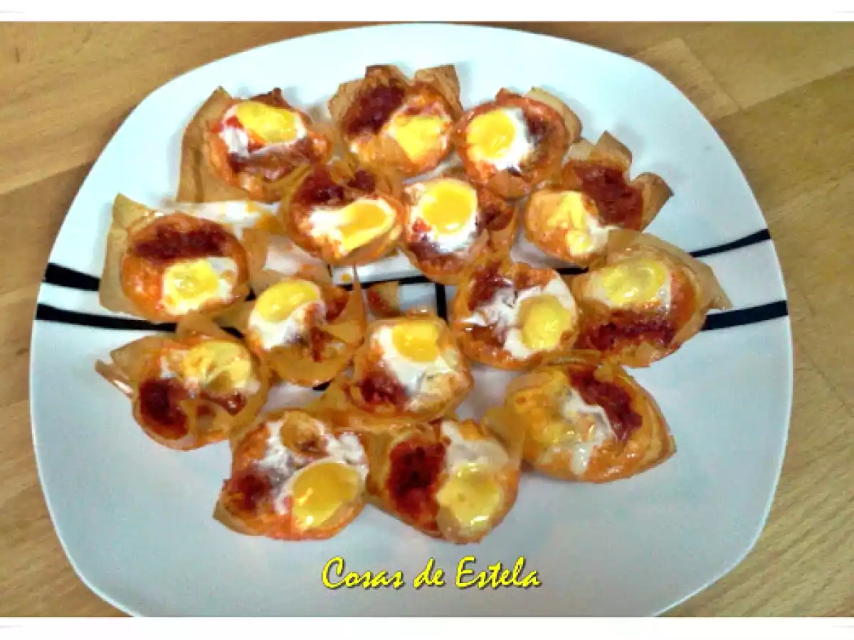 Cestitas de huevo de codorniz y sobrasada - foto 2