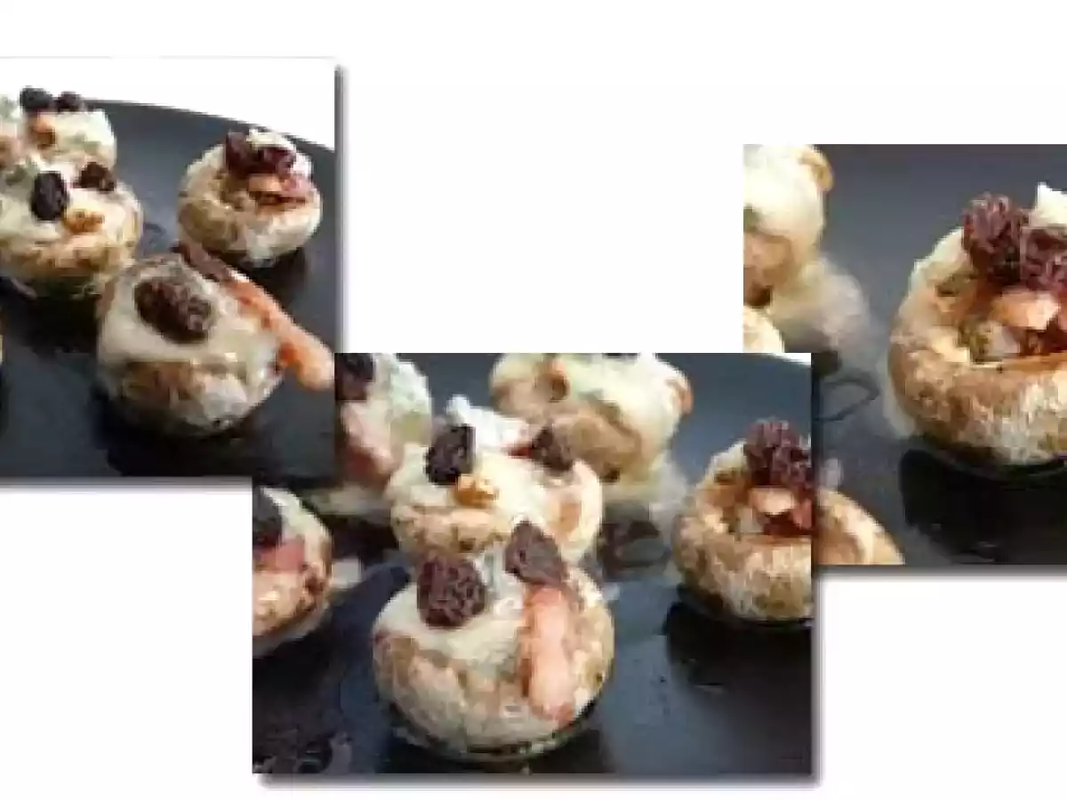 Champiñones rellenos con queso gorgonzola dolce con Franchete Syrah y Petit Verdot 2010 - foto 2