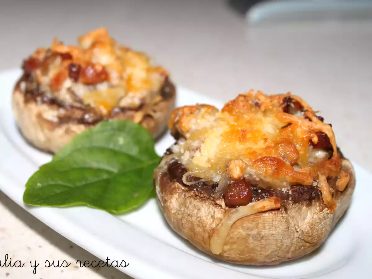 Champinones rellenos de jamón