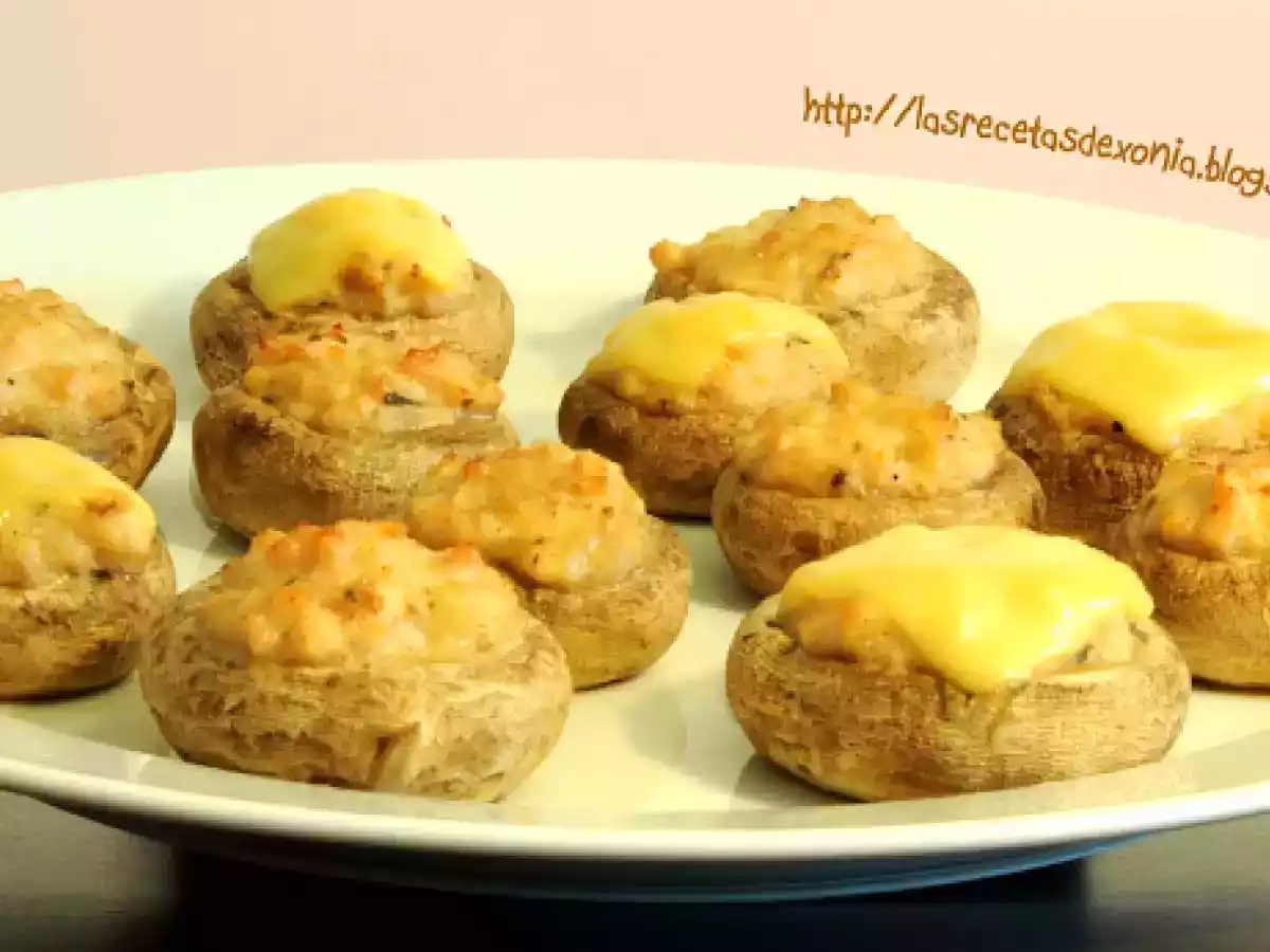 Champiñones rellenos de pavo