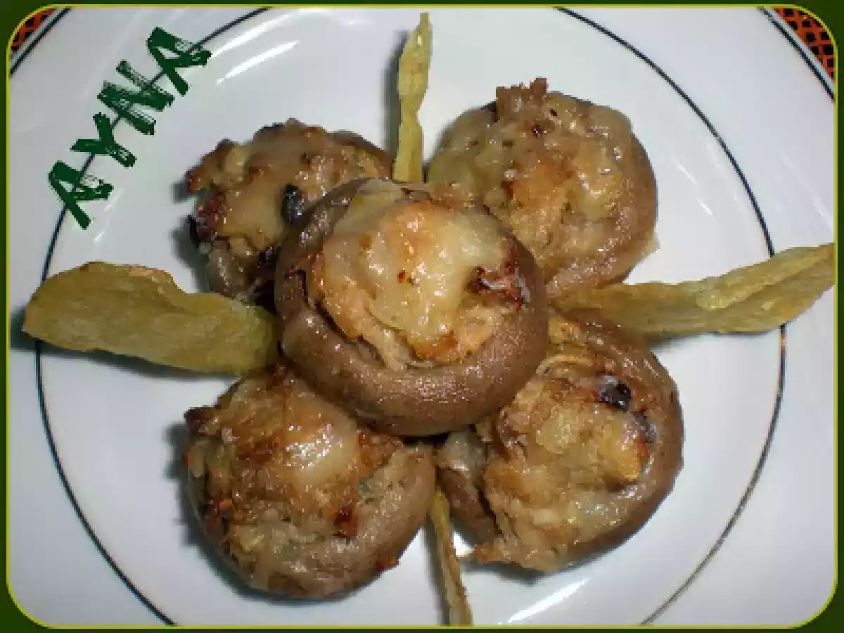 CHAMPIÑONES RELLENOS(HORNO TURBO CONVECCIÓN)