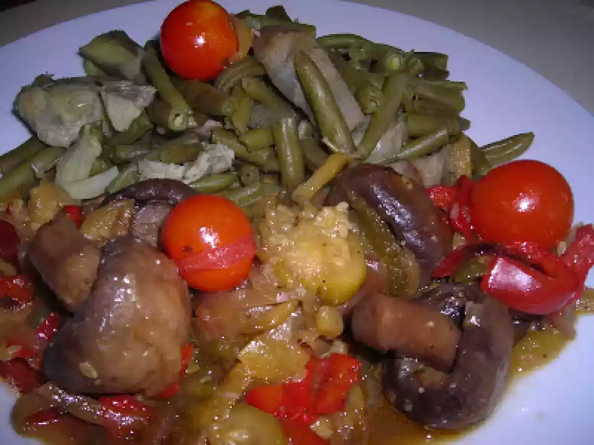 Champiñones salteados con verduras WOK y verdura al vapor - foto 2