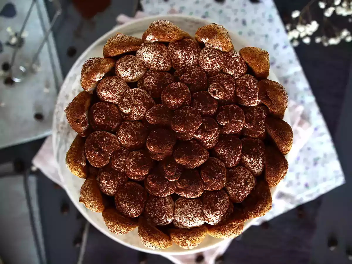 Charlota de tiramisú sin huevo - foto 3