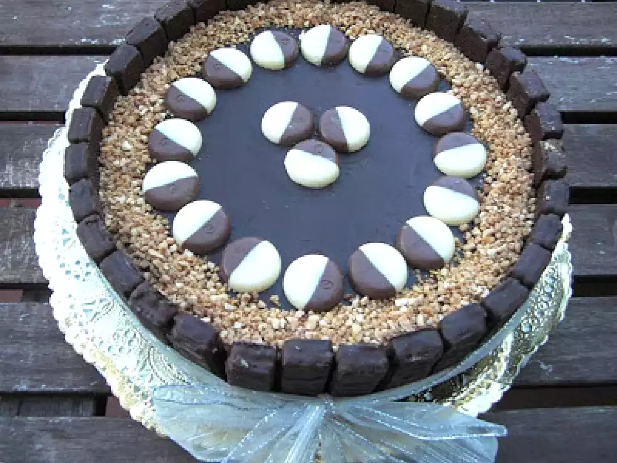 Charlotte de mousse de nutella y mousse de chocolate blanco