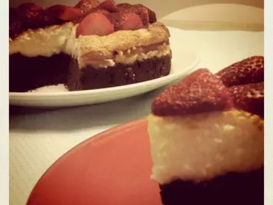Cheesecake brownie con fresas, foto 2