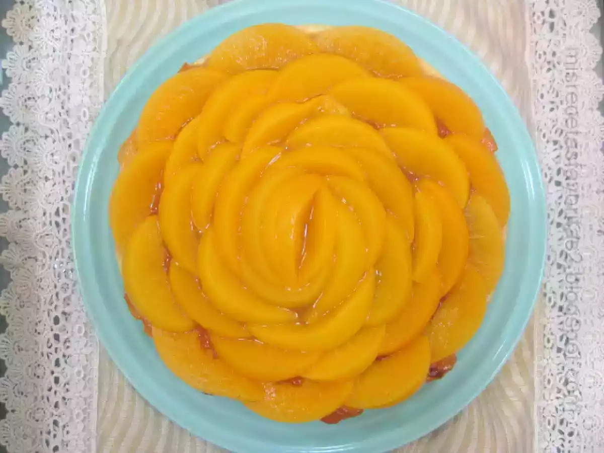 Cheesecake cremoso con melocotones - foto 4