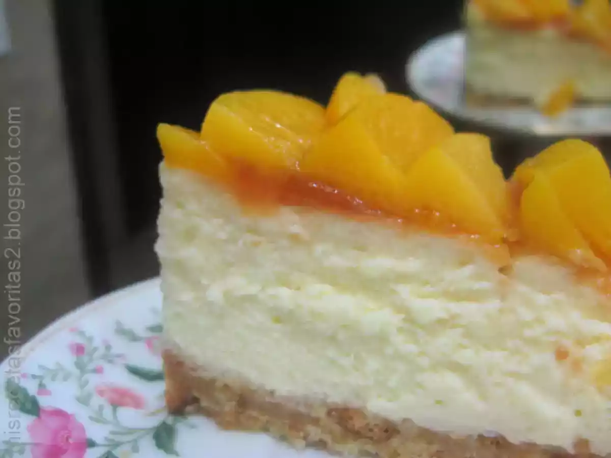 Cheesecake cremoso con melocotones - foto 6