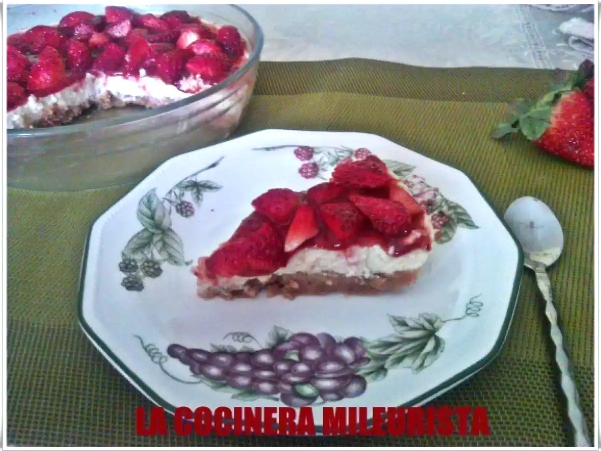 Cheesecake de fresa microondas