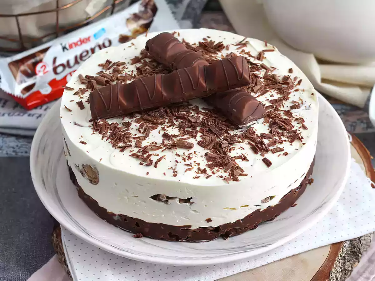 Cheesecake de Kinder Bueno sin horno