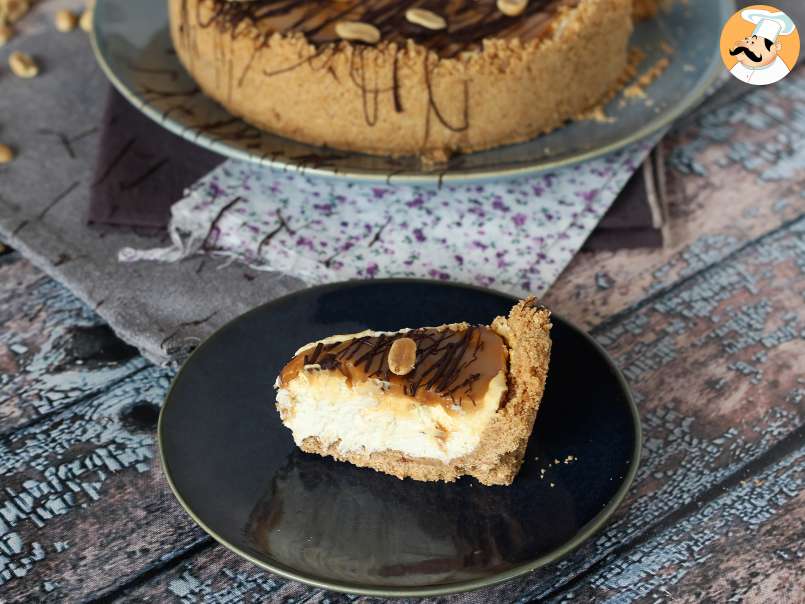 Cheesecake de Snickers - Tarta de queso con caramelo de mantequilla salada, foto 2