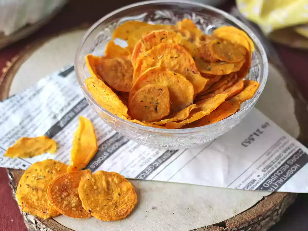 Chips de boniato al microondas - foto 2