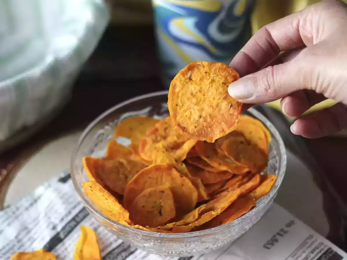 Chips de boniato al microondas - foto 4