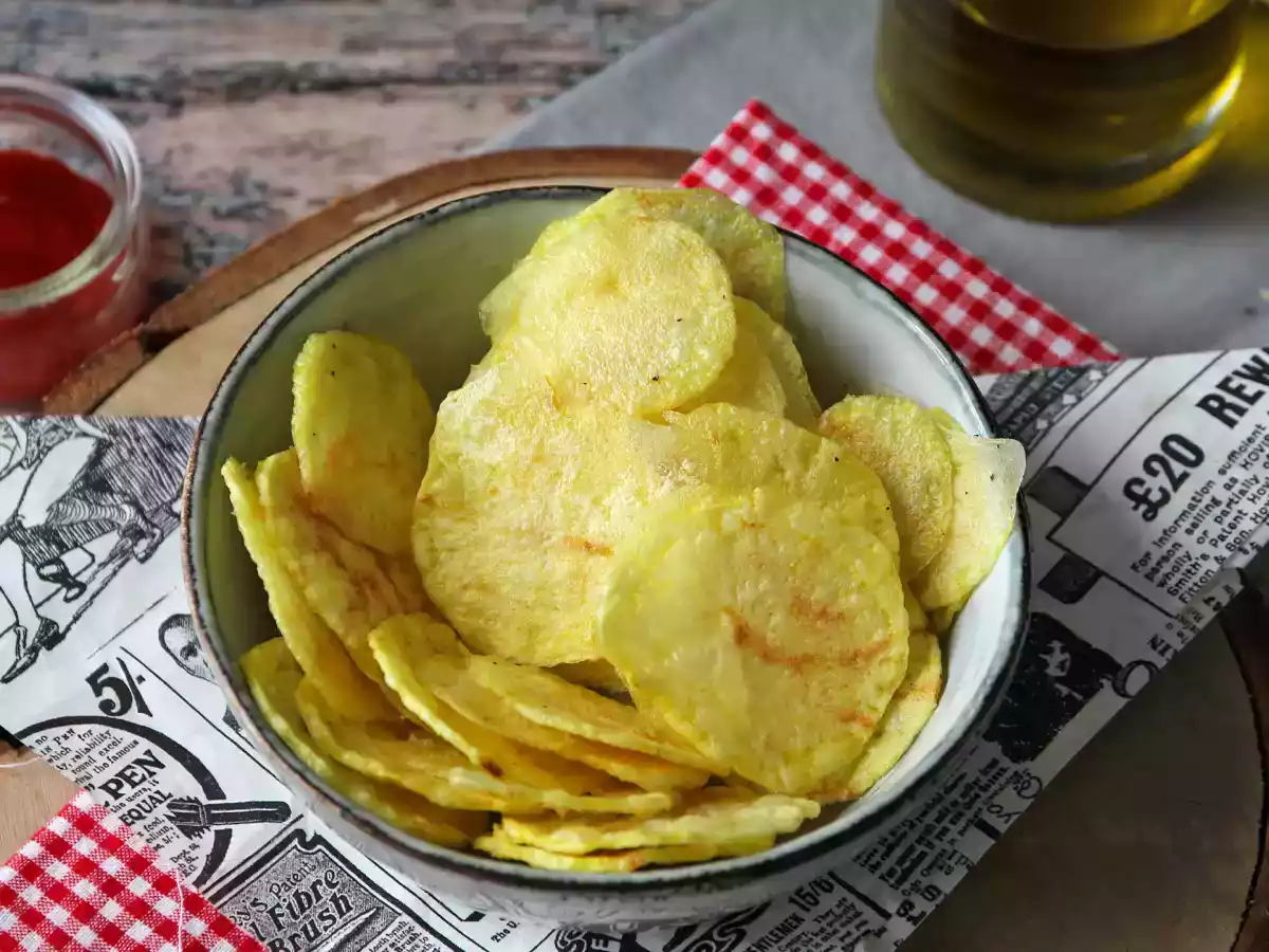 Chips de patata al microondas
