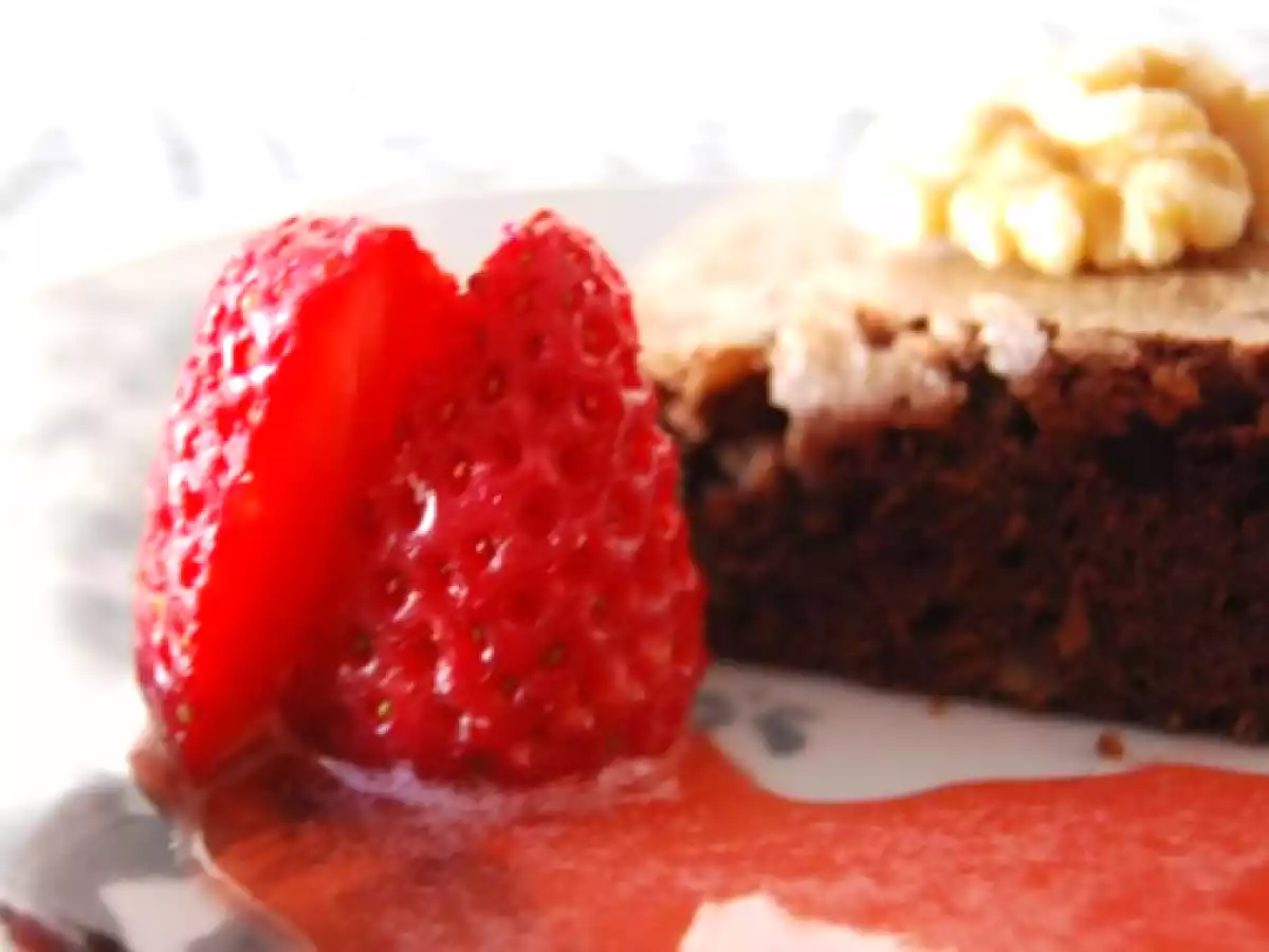 Choco-extra brownies con Coulis de fresas - foto 2