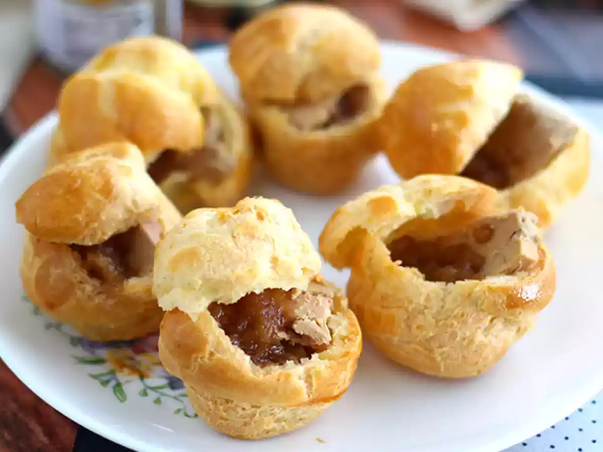 Choux con foie gras y mermelada de cebolla - foto 3