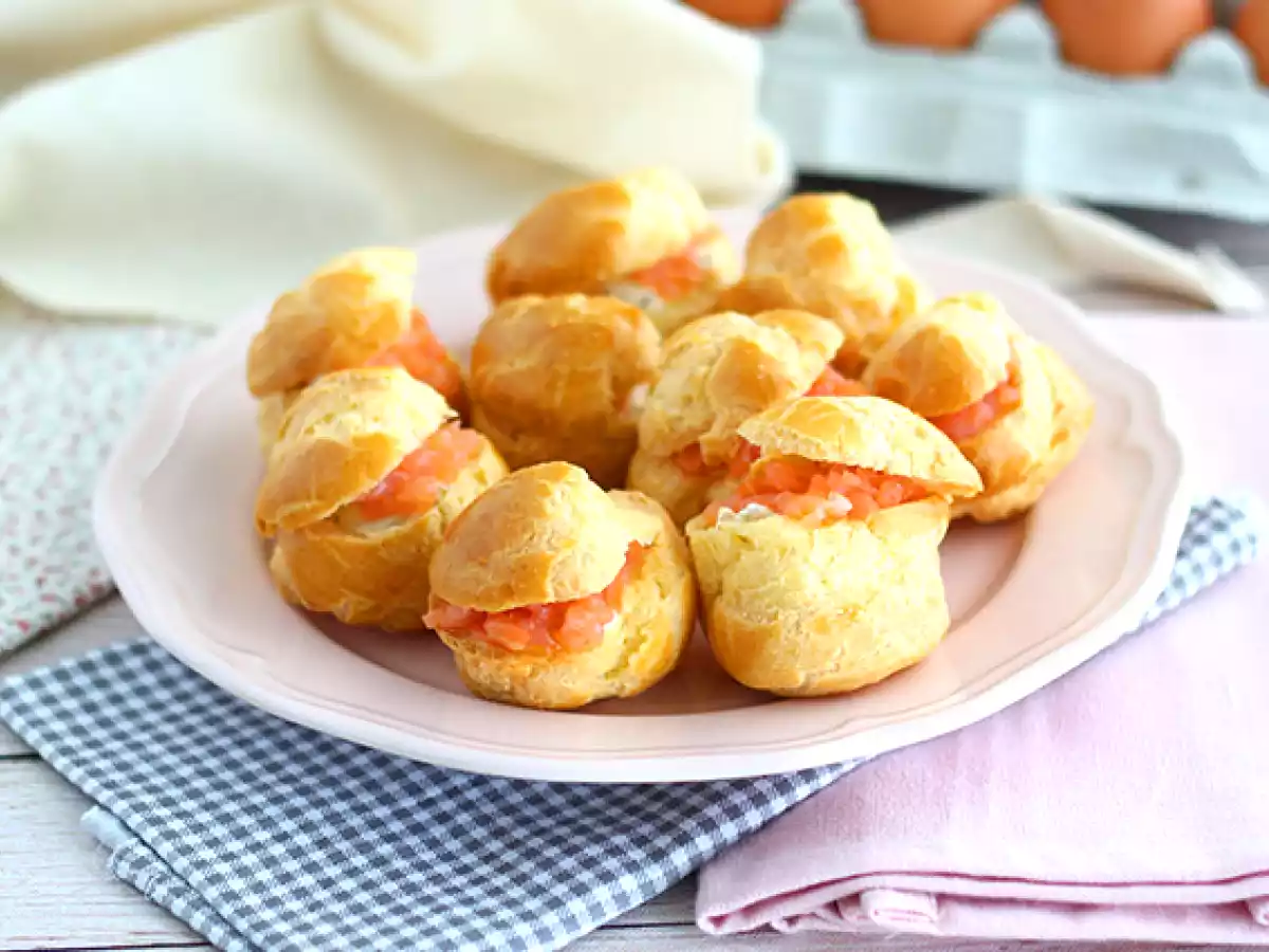 Choux con salmón y queso - foto 3