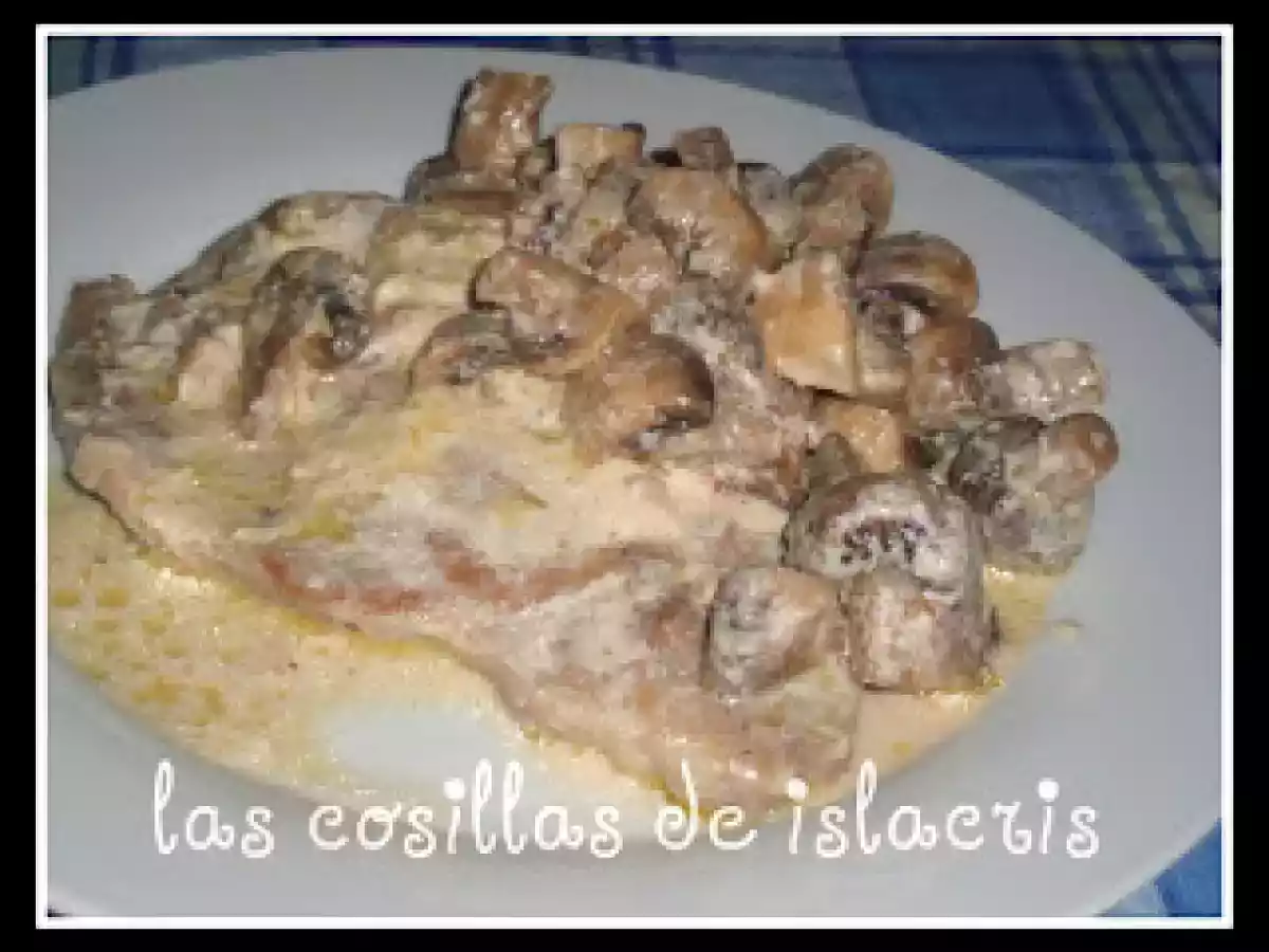 Chuletas de cerdo con champiñones