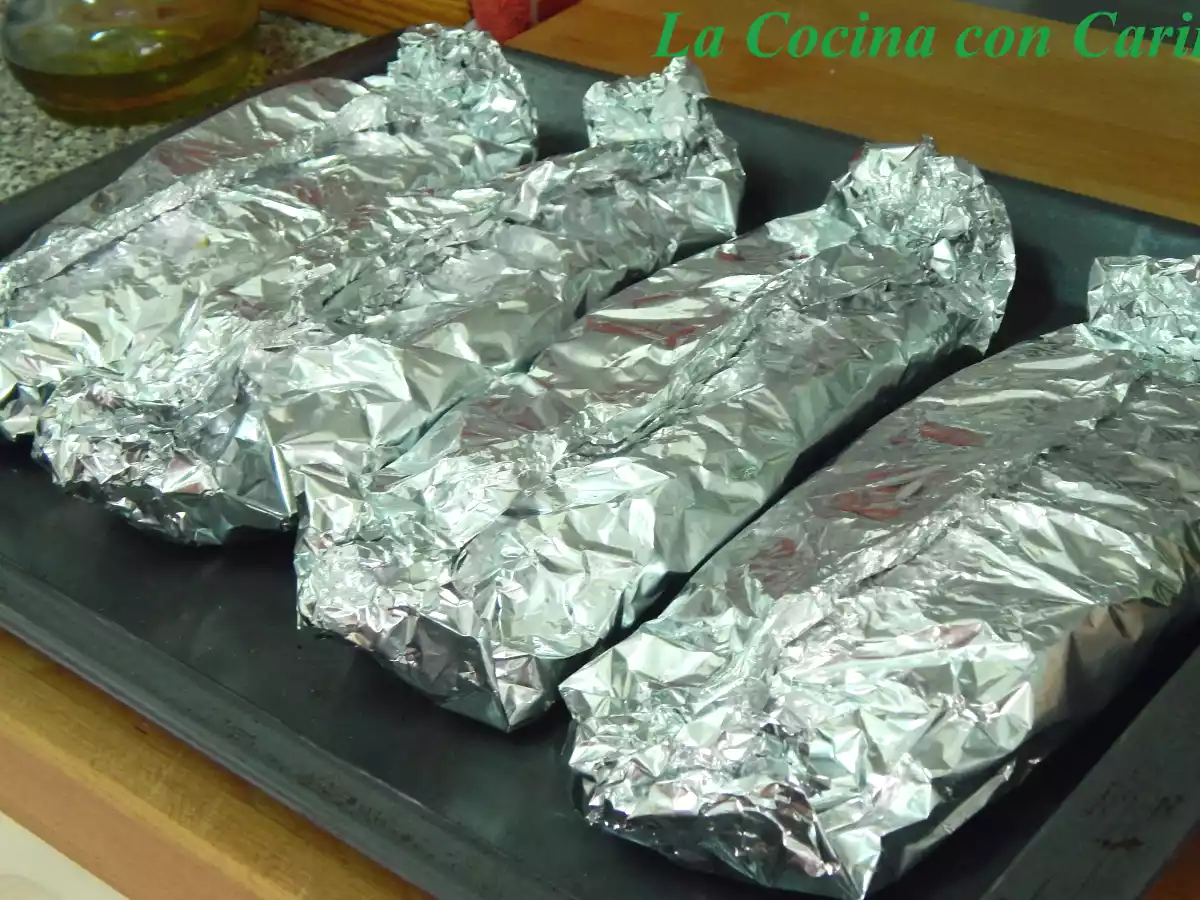 Chuletas de cerdo en papillote con verduras - foto 5