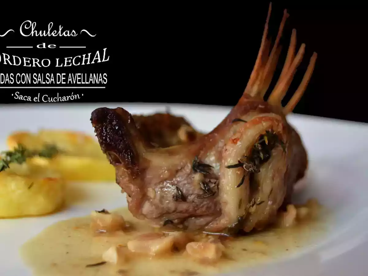 Chuletas de cordero con salsa de avellanas