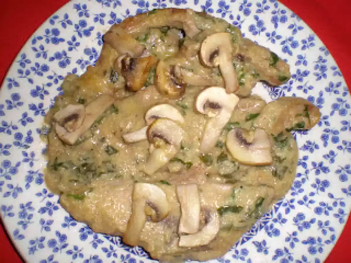 Chuletas de pavo a la crema de mostaza