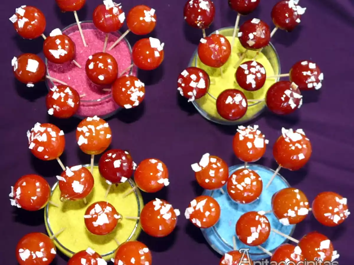 Chupachups de tomatitos cherry caramelizados - foto 3