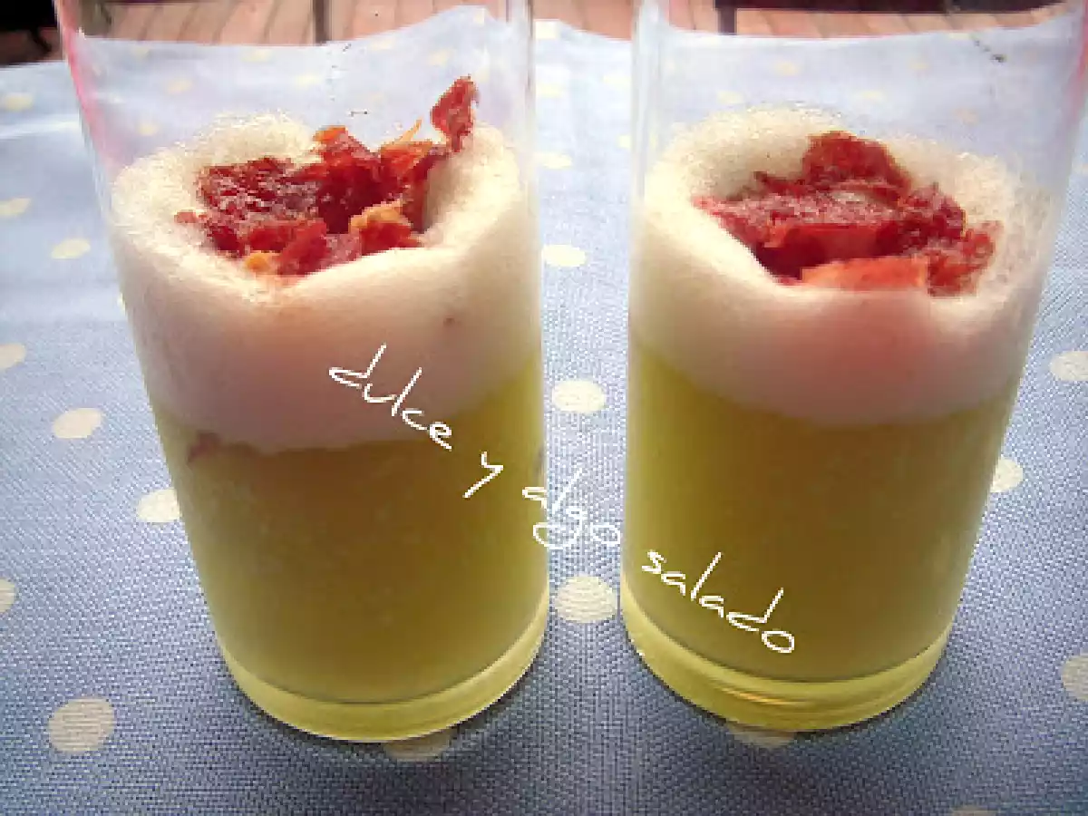 Chupito de melón con jamón