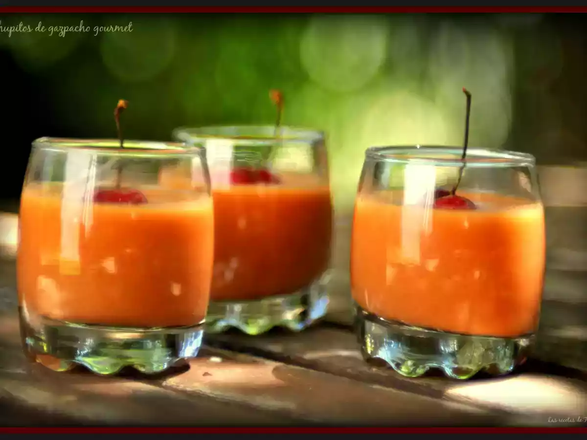 Chupitos de gazpacho gourmet