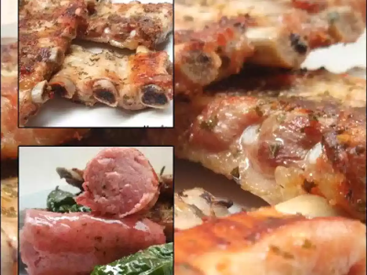 Churrasco de cerdo al horno con salsa chimichurri