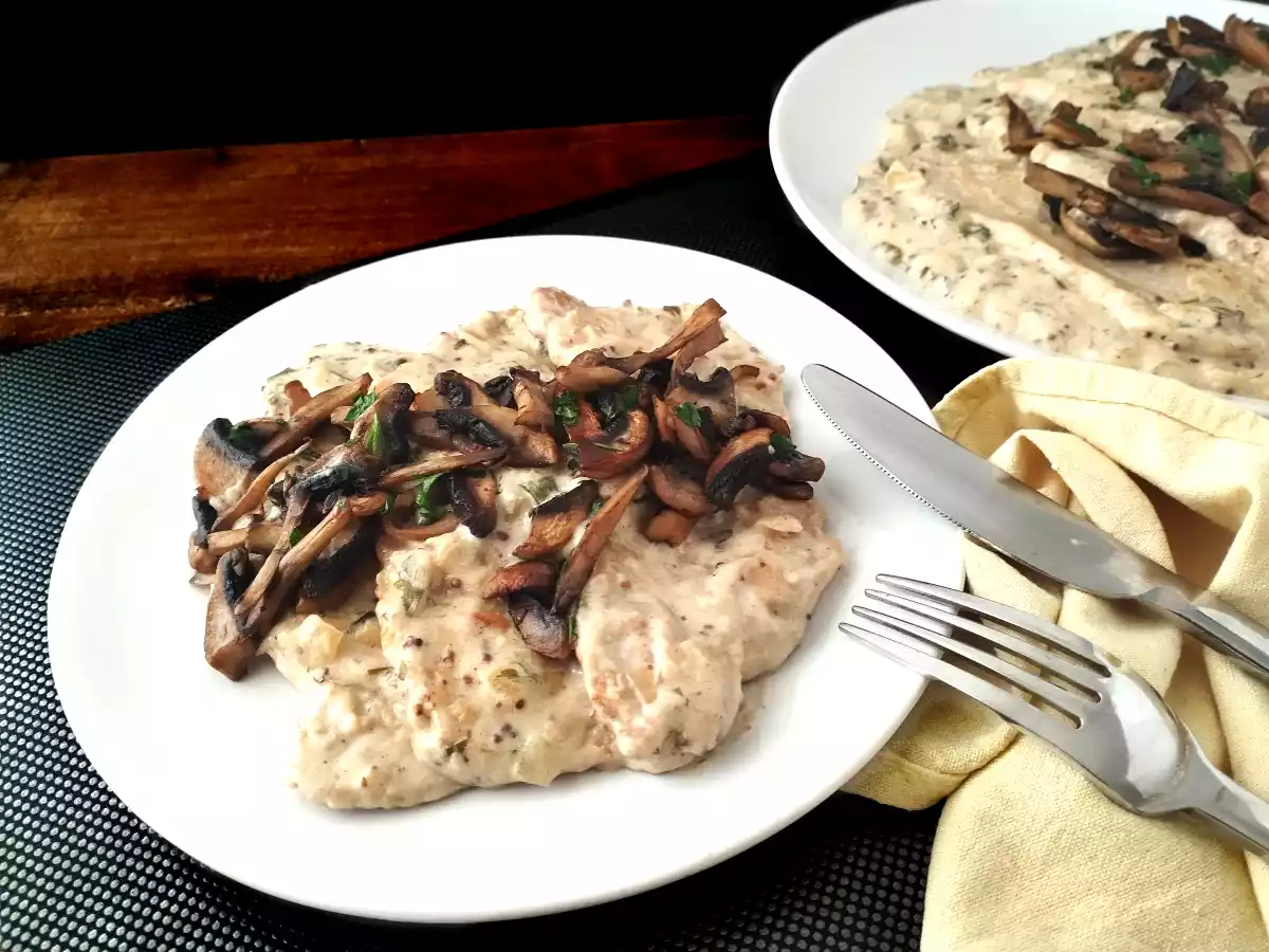 Cinta de lomo con crema de mostaza