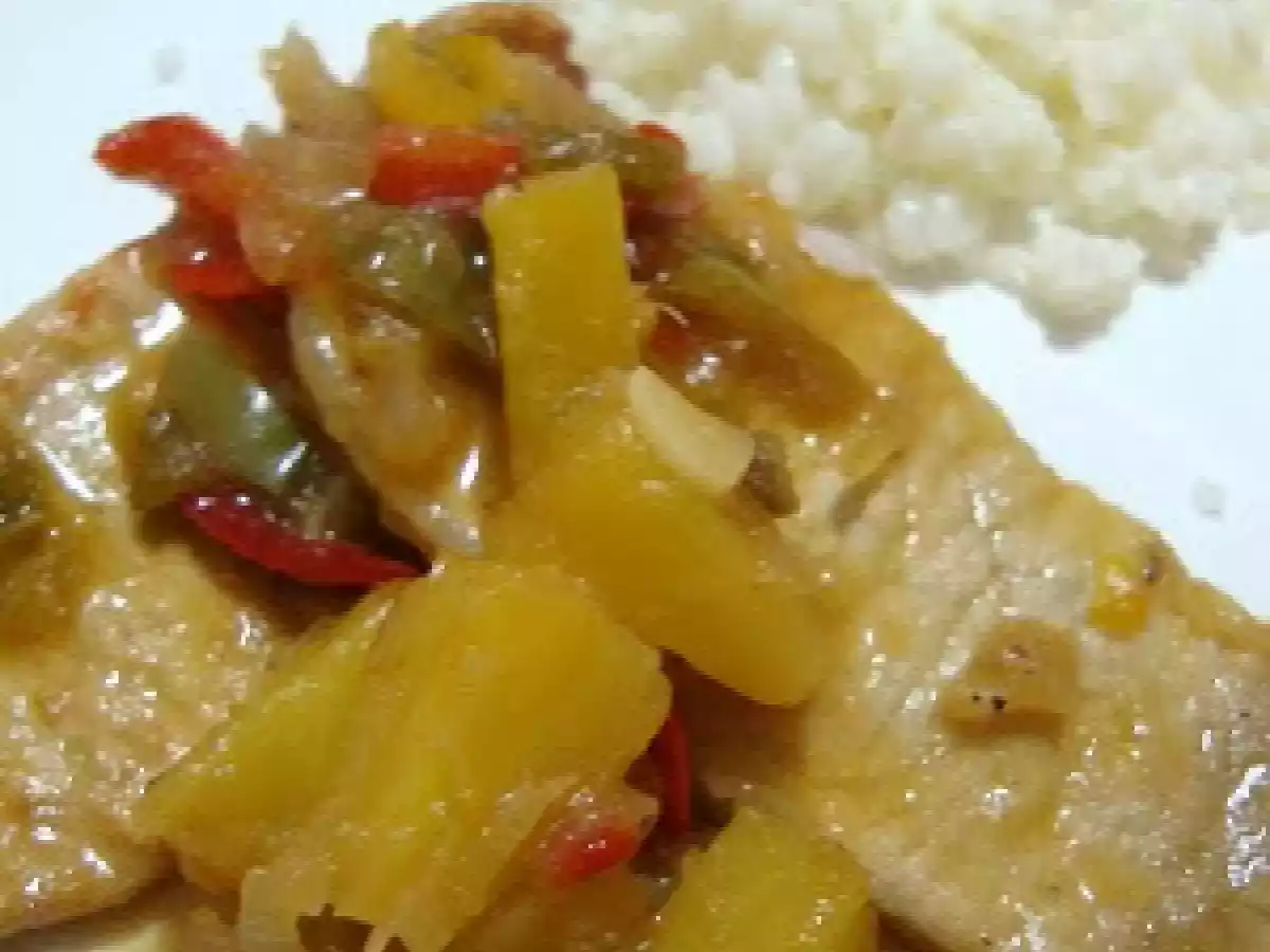 Cinta de lomo de cerdo alemana salteada con piña en la cocina francesa de una española - foto 2