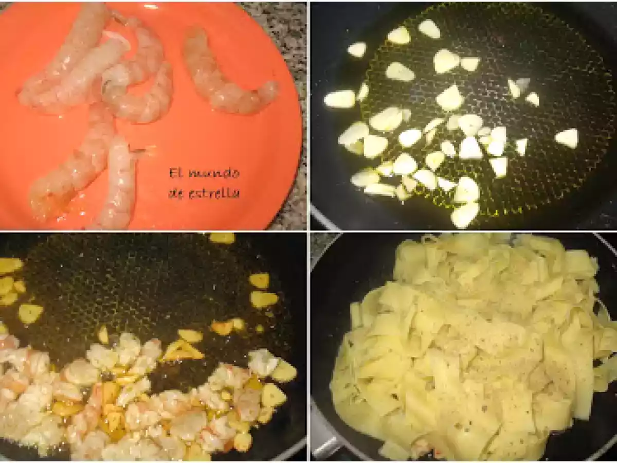 Cintas con gambas al ajillo - foto 2