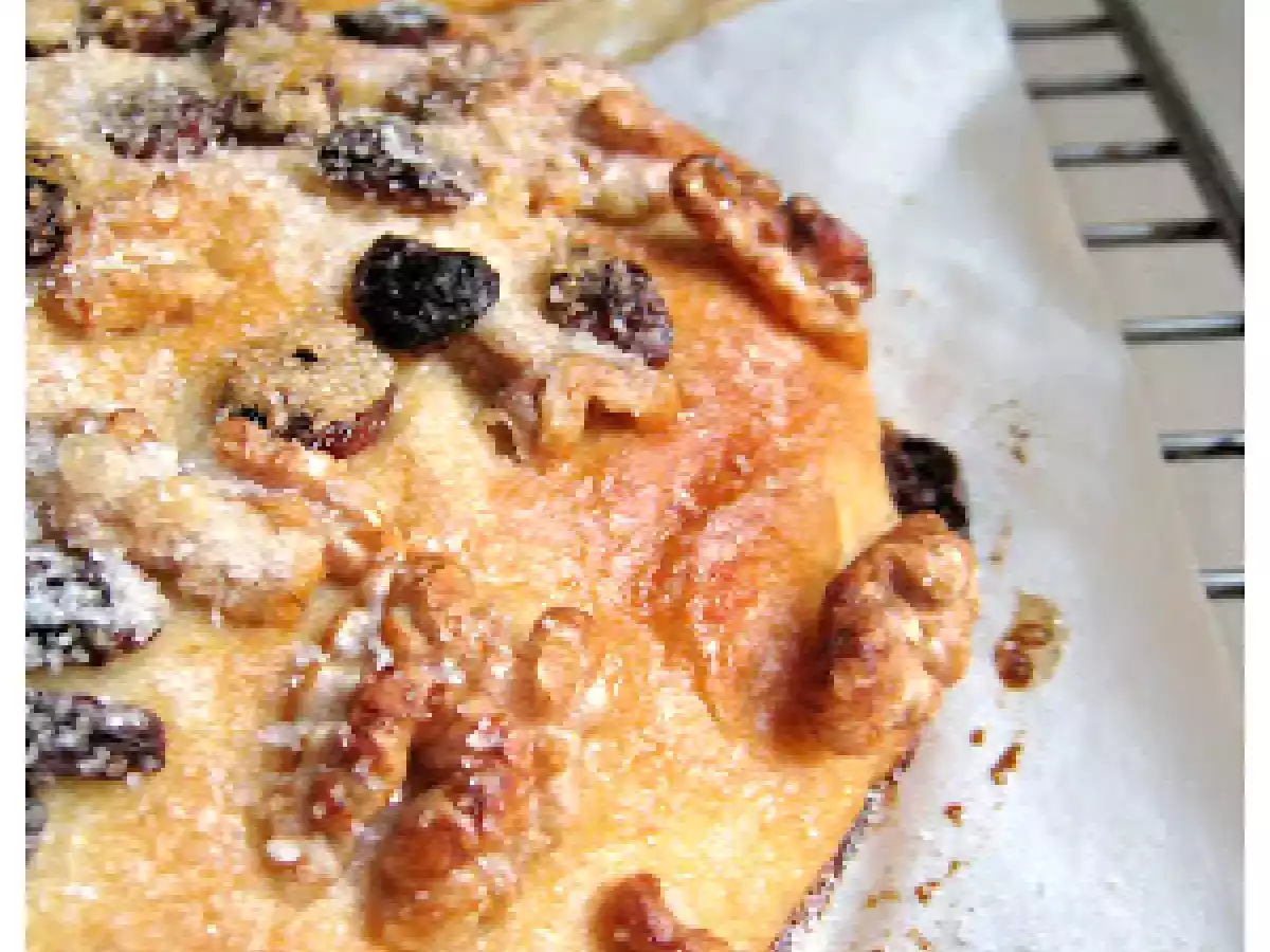 Coca de nous i panses, sin azúcar añadido