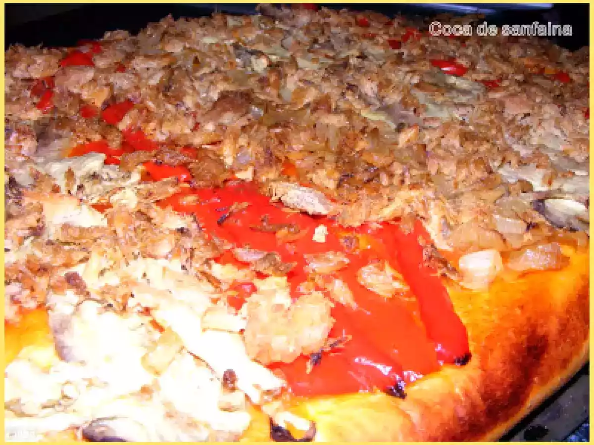 Coca de sanfaina (masa al estilo menorquín)