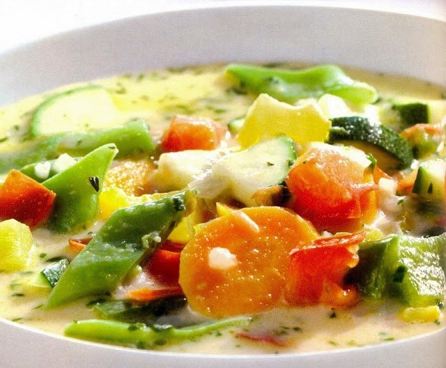 Cocido de verduras con crema de queso idiazabal Receta Petitchef