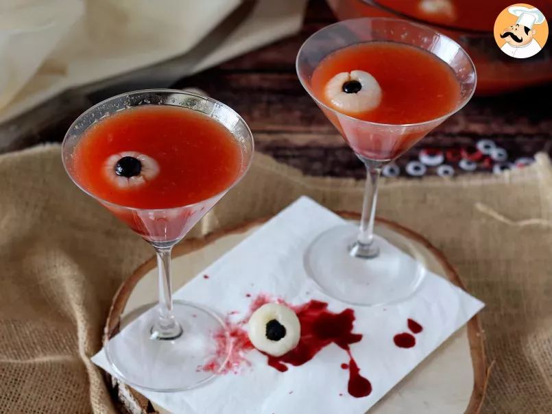 Cocktail sangriento Halloween, sin alcohol y para compartir