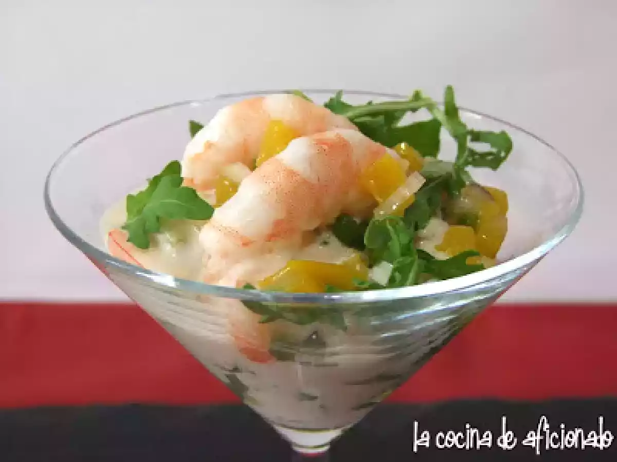 Cóctel de langostino y mango