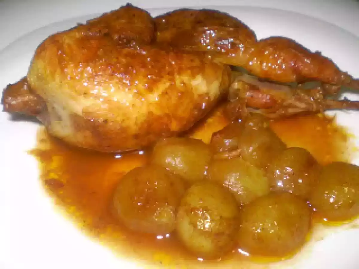 CODORNICES CON UVAS AL CAVA Y ¡¡FELIZ AÑO NUEVO!!