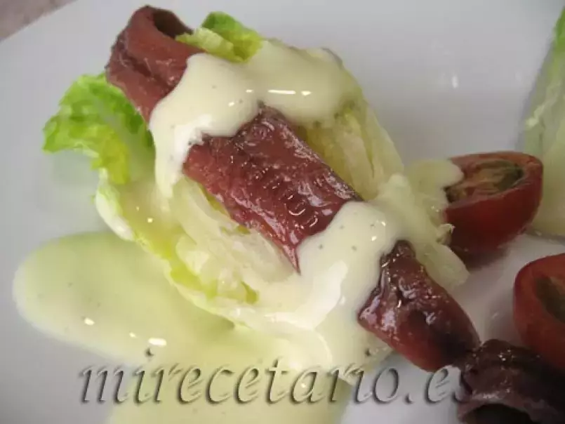 Cogollos de lechuga con salsa de anchoas del Cantábrico - foto 3