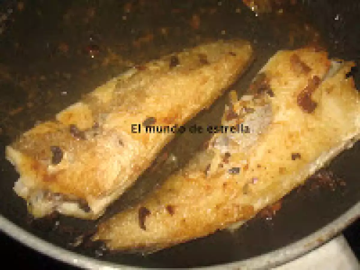 Colas de merluza con salteado de gambas