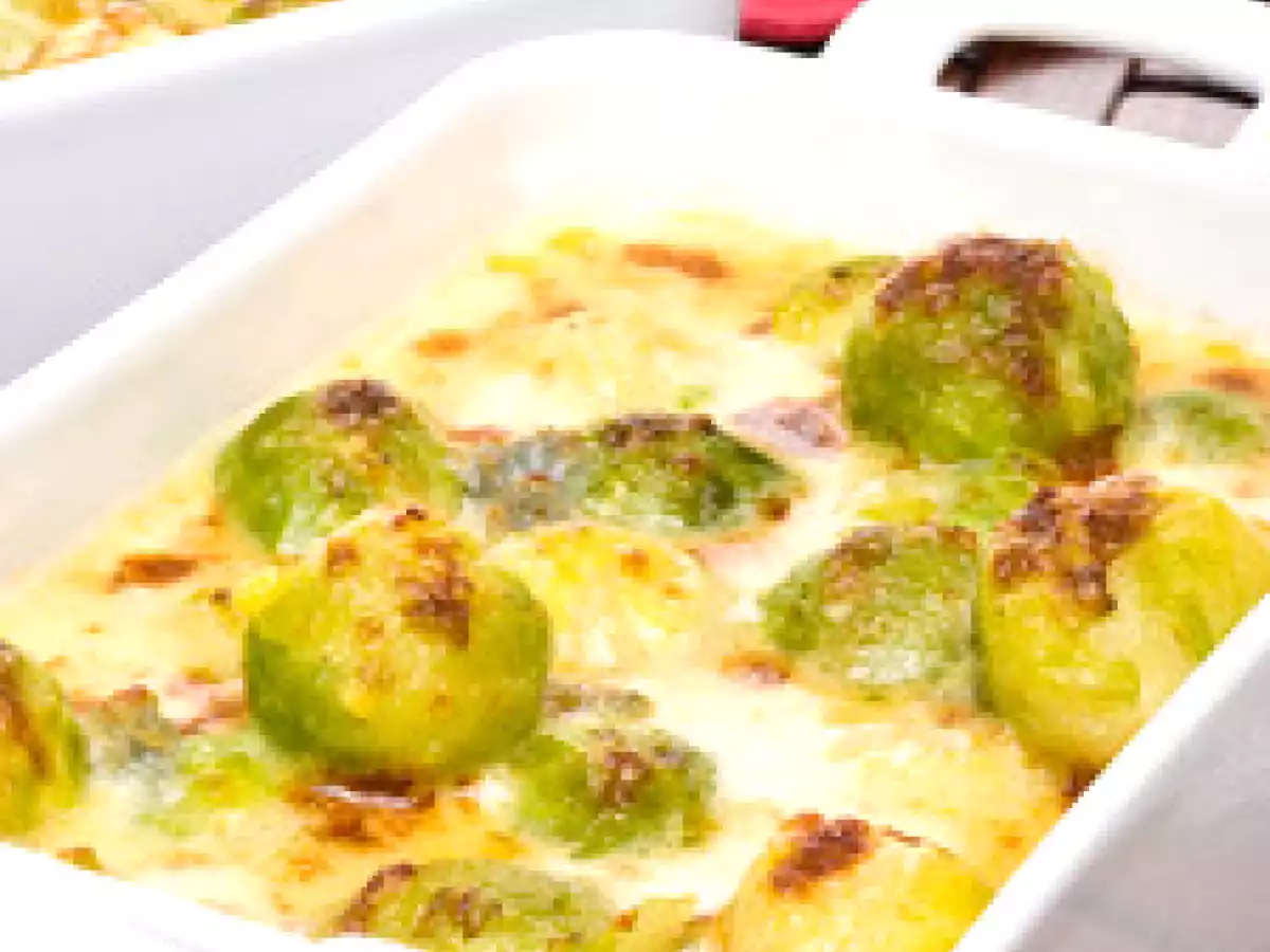 Coles de bruselas con gorgonzola