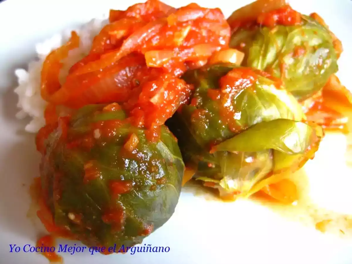 Coles de Bruselas con Jamón y Tomate - foto 2