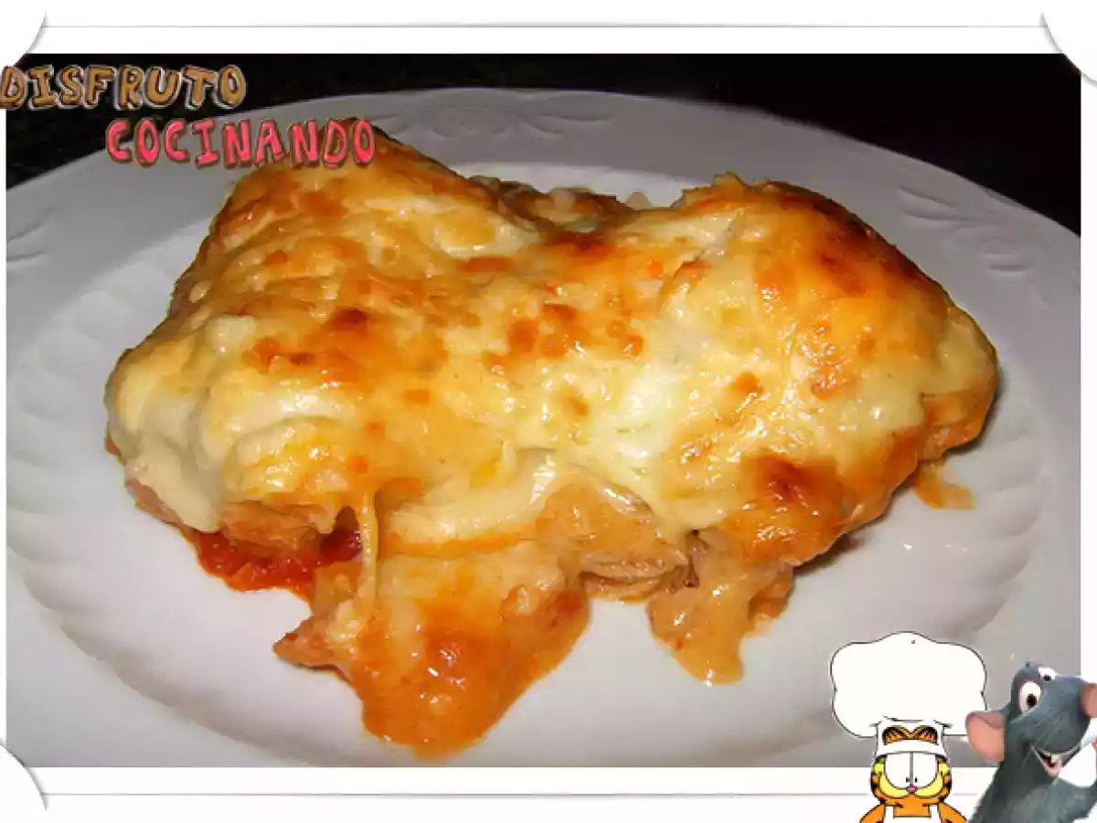 Coliflor con atun y champiñones gratinada al horno