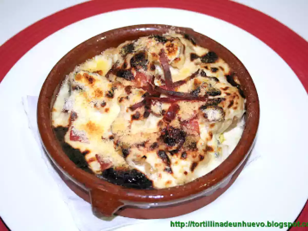 Coliflor con bechamel al roquefort