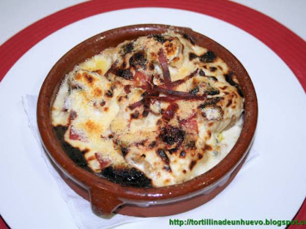 Coliflor con bechamel al roquefort