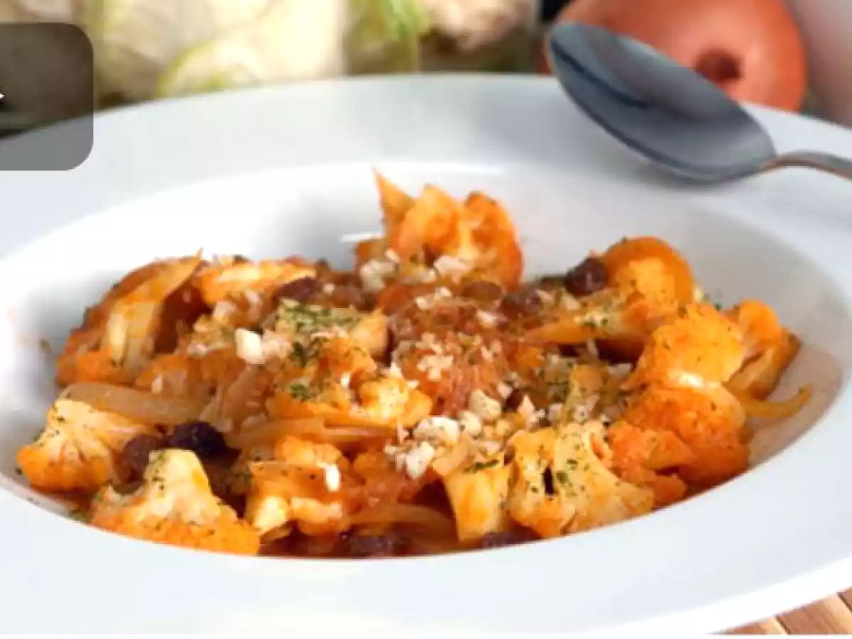 Coliflor en su jugo con Curry